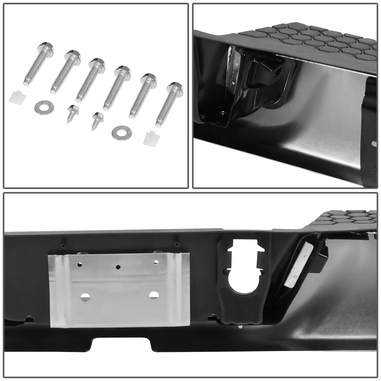 BURRERA TRASERA 09-19 DODGE RAM 1500 2500 3500 - ALSO FITS 19 RAM 1500 CLASSIC - W/O DUAL EXHAUST & W/O BACKUP SENSORS - FITS MODELS W/O DUAL EXHAUST W/O BACKUP SENSORS - CHROME/STEEL