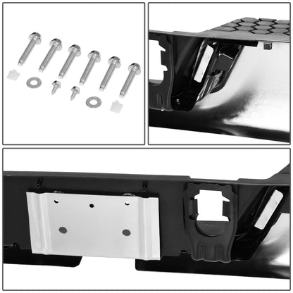 BURRERA TRASERA 09-19 DODGE RAM 1500 - ALSO FITS 19 RAM 1500 CLASSIC - W/ DUAL EXHAUST & W/ BACKUP SENSORS - FITS MODELS W/ DUAL EXHAUST W/ BACKUP SENSORS - CHROME/STEEL