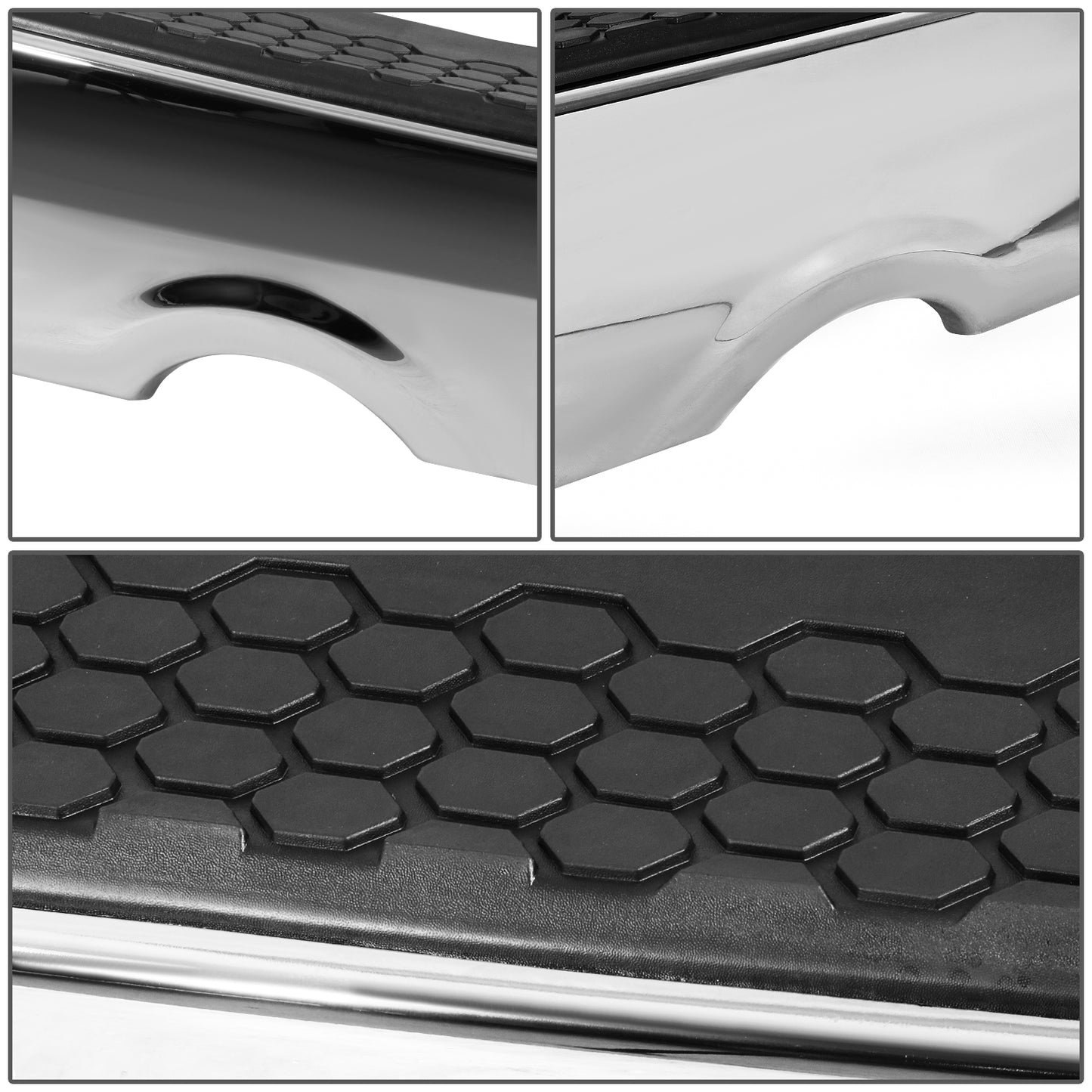 BURRERA TRASERA 09-19 DODGE RAM 1500 - ALSO FITS 19 RAM 1500 CLASSIC - W/ DUAL EXHAUST - FITS MODELS W/O BACKUP SENSORS - CHROME/STEEL