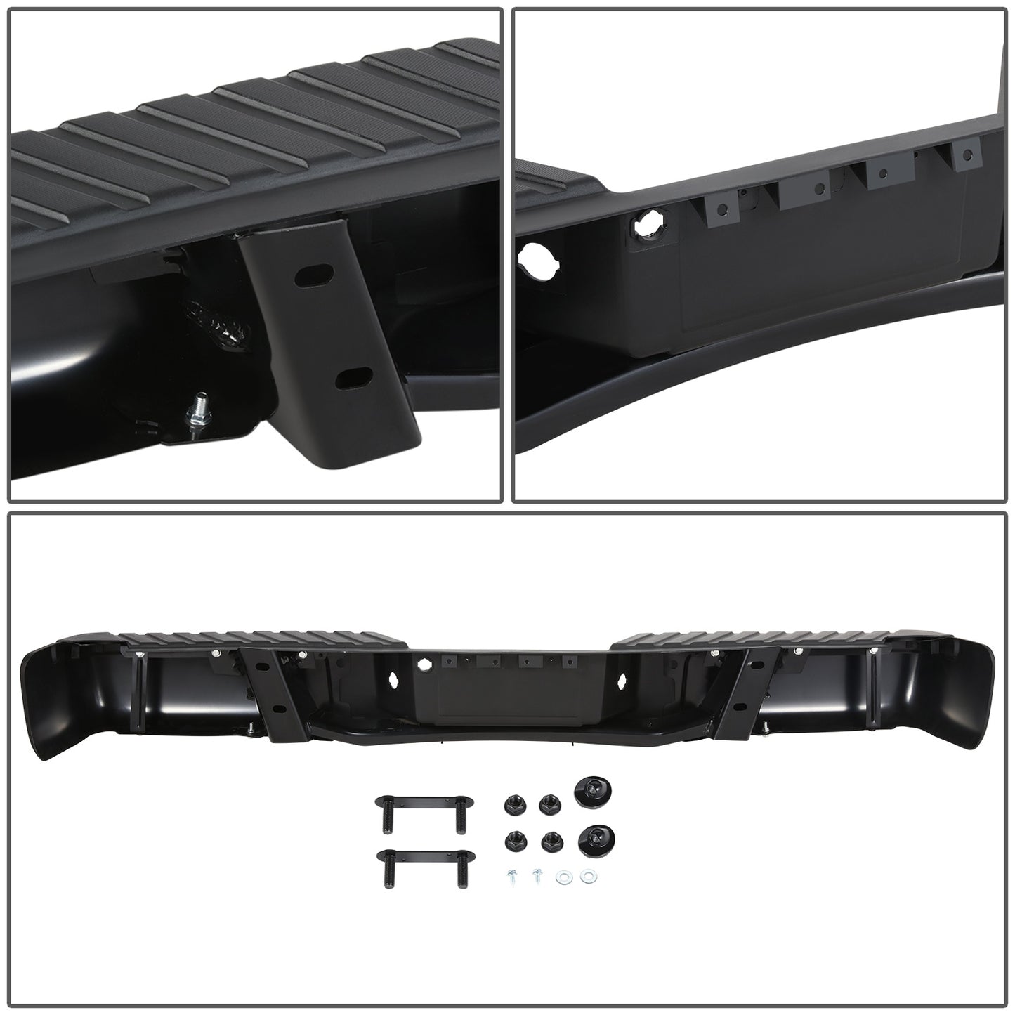 BURRERA TRASERA 09-14 FORD F-150 - FITS FLEETSIDE MODELS ONLY WITHOUT PARKING SENSOR HOLES & WITHOUT TOW PACKAGE - BLACK