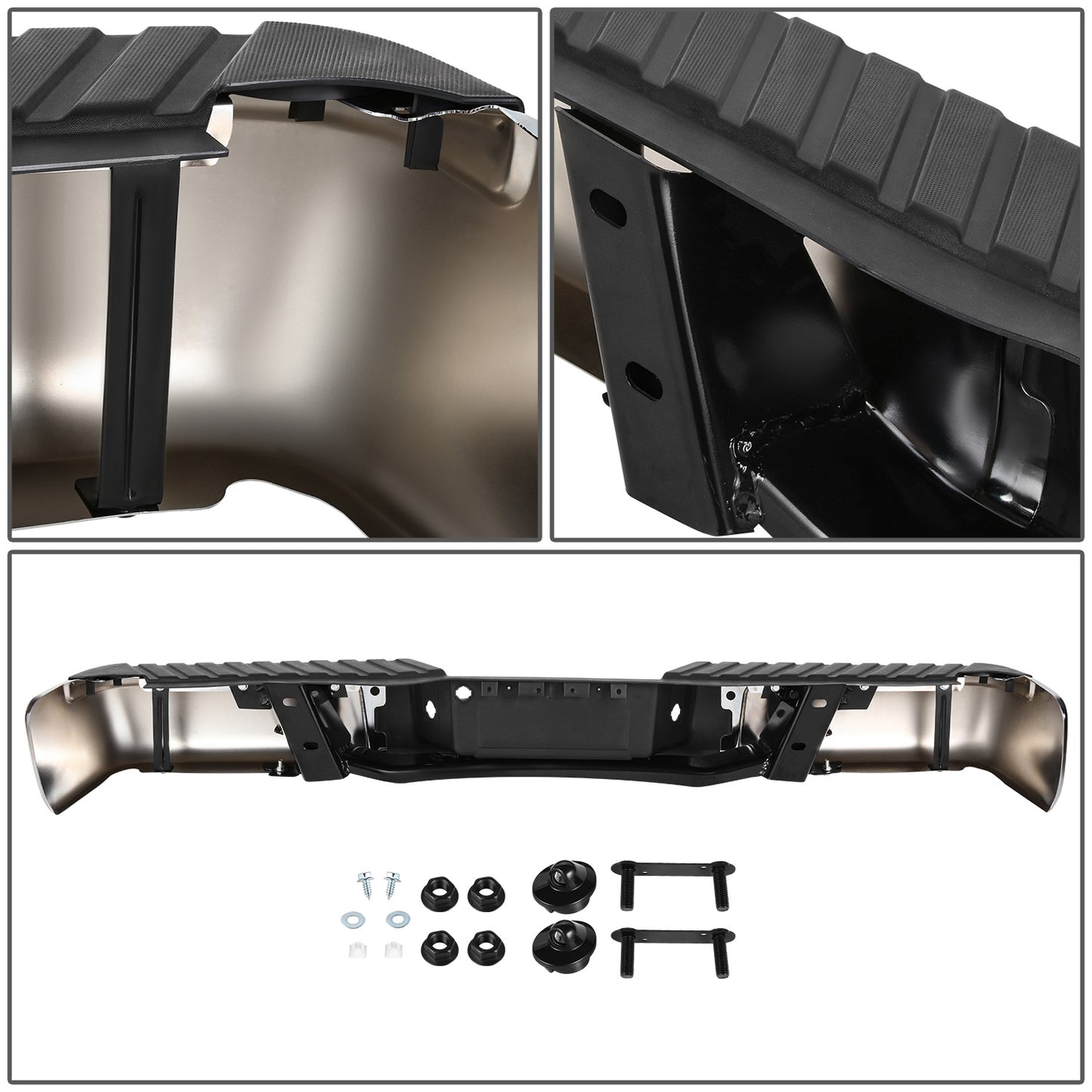 BURRERA TRASERA 09-14 FORD F-150 - FITS FLEETSIDE MODELS ONLY WITHOUT PARKING SENSOR HOLES & WITHOUT TOW PACKAGE - CHROME