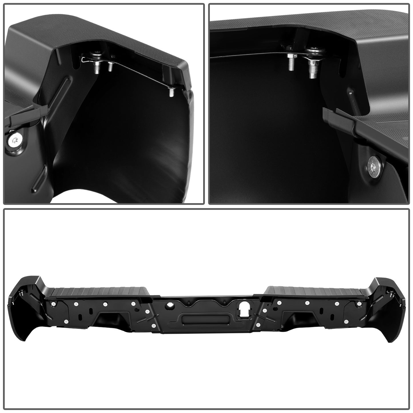 BURRERA TRASERA 17-22 FORD F-250 SUPER DUTY / 17-22 FORD F-350 SUPER DUTY - WITH PARKING ASSIST SENSOR HOLES - BLACK