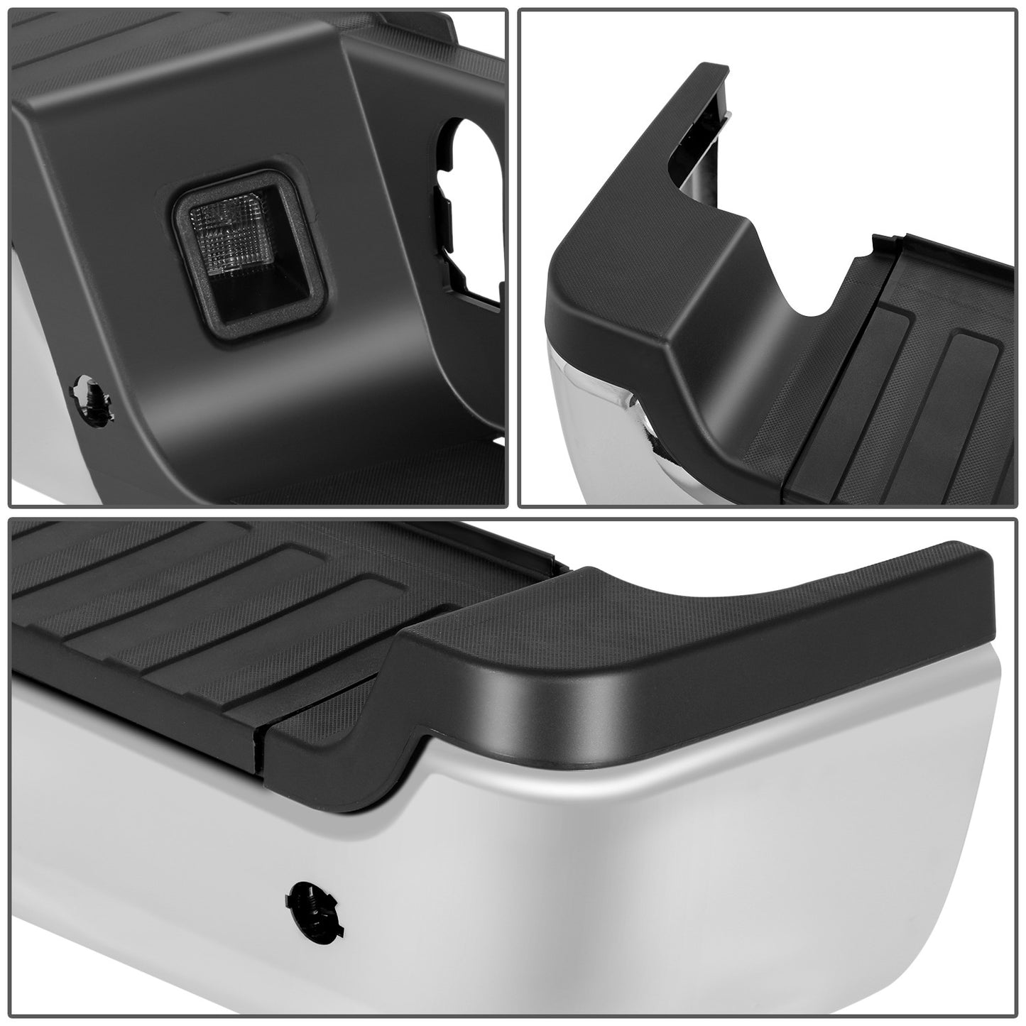 BURRERA TRASERA 17-22 FORD F-250 SUPER DUTY / 17-22 FORD F-350 SUPER DUTY - WITH PARKING ASSIST SENSOR HOLES - CHROME