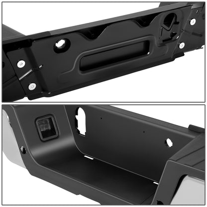 BURRERA TRASERA 17-22 FORD F-250 SUPER DUTY / 17-22 FORD F-350 SUPER DUTY - WITH PARKING ASSIST SENSOR HOLES - CHROME