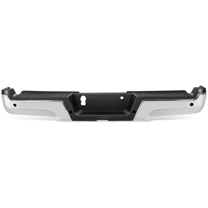 BURRERA TRASERA 17-22 FORD F-250 SUPER DUTY / 17-22 FORD F-350 SUPER DUTY - WITH PARKING ASSIST SENSOR HOLES - CHROME