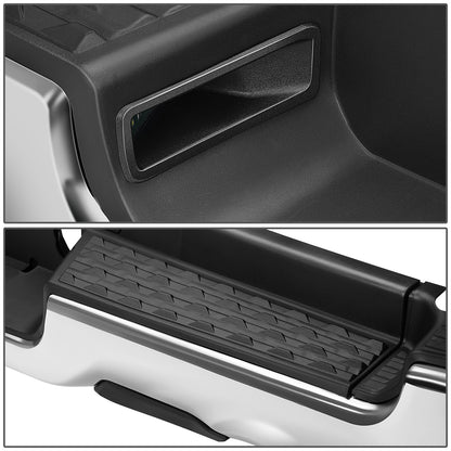 BURRERA TRASERA RAM 1500 2019-2024 - FITS MODELS WITH DUAL EXHAUST - W/O PARKING SENSORS - EXCLUDES REBEL & TRX MODELS - CHROME/STEEL