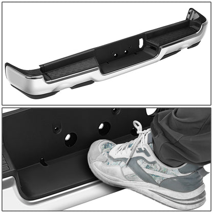 BURRERA TRASERA RAM 1500 2019-2024 - FITS MODELS WITH DUAL EXHAUST - W/O PARKING SENSORS - EXCLUDES REBEL & TRX MODELS - CHROME/STEEL