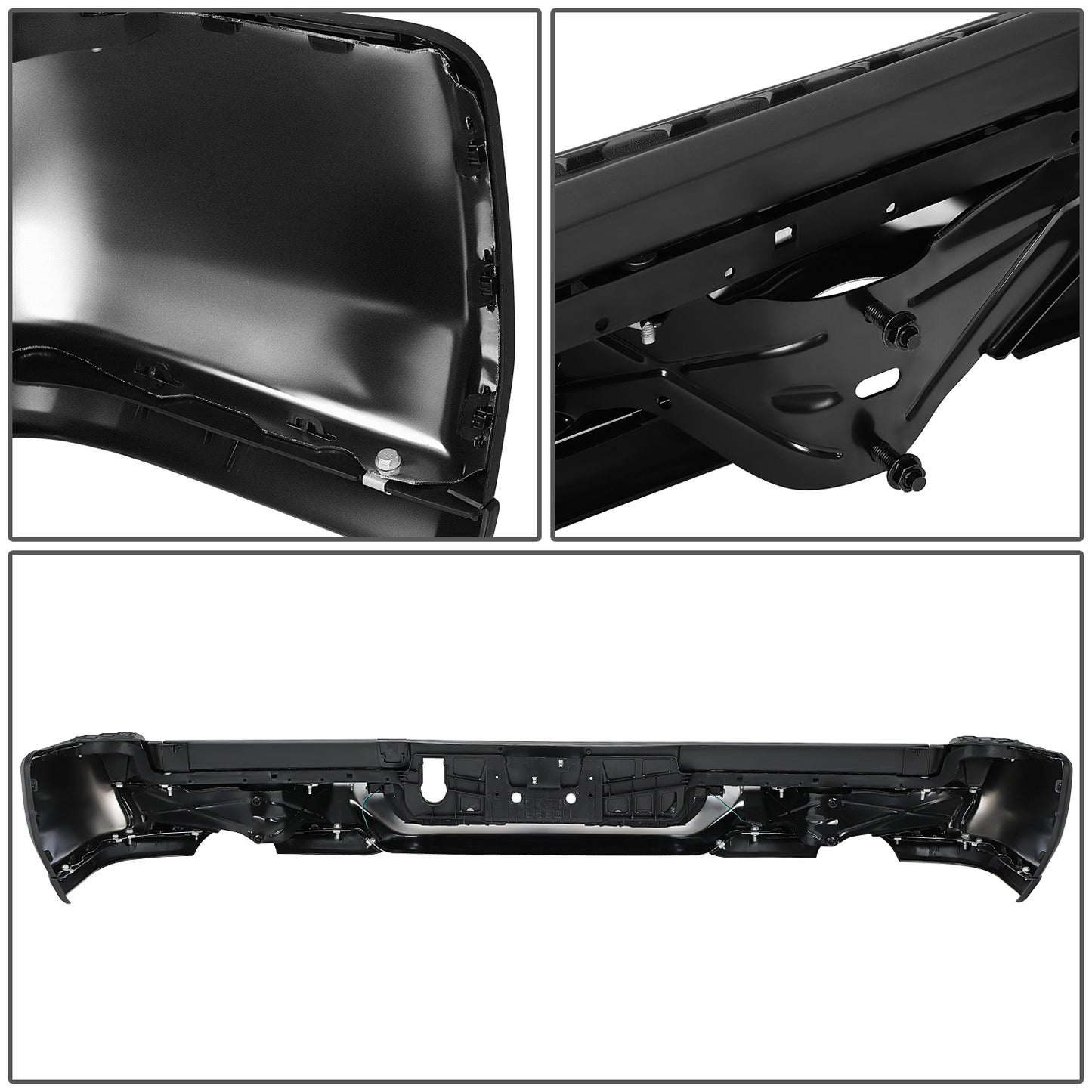 BURRERA TRASERA RAM 1500 2019-2024 - FITS MODELS WITH DUAL EXHAUST - W/O PARKING SENSORS - EXCLUDES REBEL & TRX MODELS - CHROME/STEEL