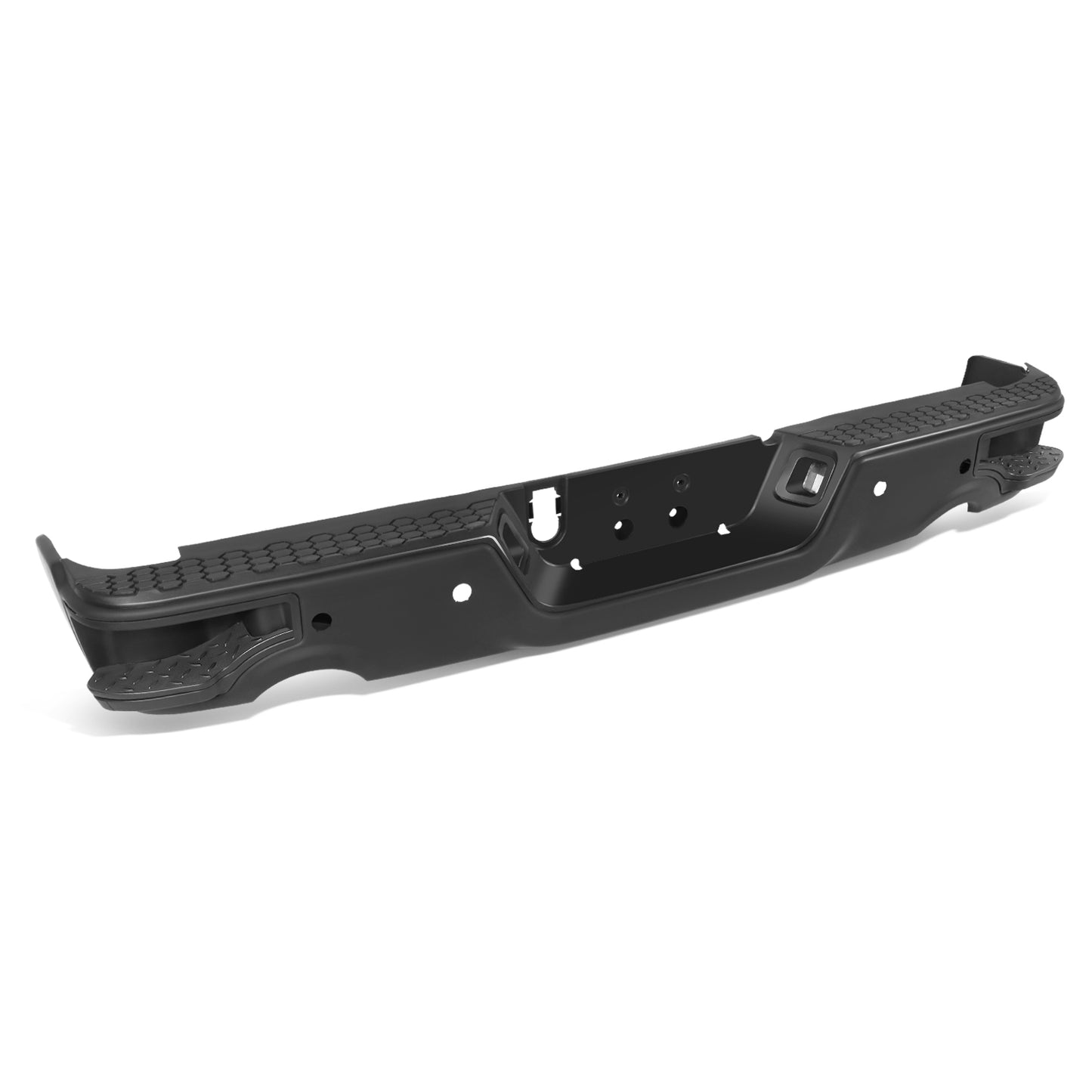 BURRERA TRASERA 09-10 DODGE RAM 1500 / 11-18 RAM 1500 / 19-23 RAM 1500 CLASSIC - WITH SENSOR HOLE,WITH DUAL EXHAUST CUTOUTS - BLACK