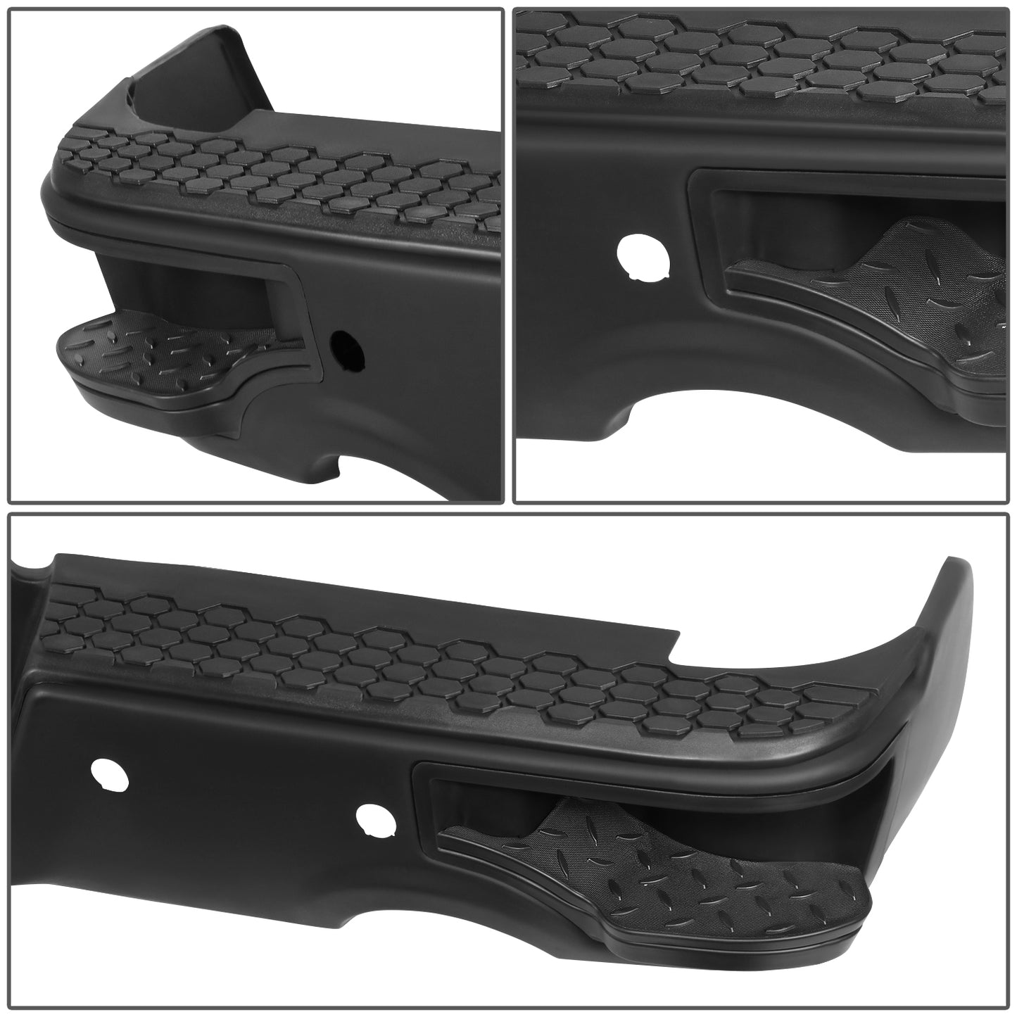 BURRERA TRASERA 09-10 DODGE RAM 1500 / 11-18 RAM 1500 / 19-23 RAM 1500 CLASSIC - WITH SENSOR HOLE,WITH DUAL EXHAUST CUTOUTS - BLACK