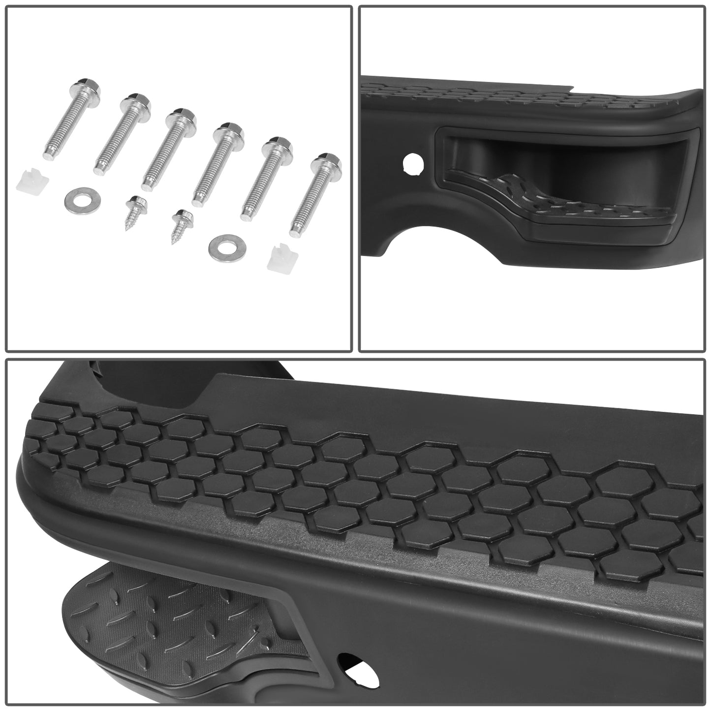 BURRERA TRASERA 09-10 DODGE RAM 1500 / 11-18 RAM 1500 / 19-23 RAM 1500 CLASSIC - WITH SENSOR HOLE,WITH DUAL EXHAUST CUTOUTS - BLACK