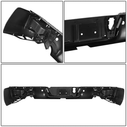 BURRERA TRASERA 09-10 DODGE RAM 1500 / 11-18 RAM 1500 / 19-23 RAM 1500 CLASSIC - WITH SENSOR HOLE,WITH DUAL EXHAUST CUTOUTS - BLACK