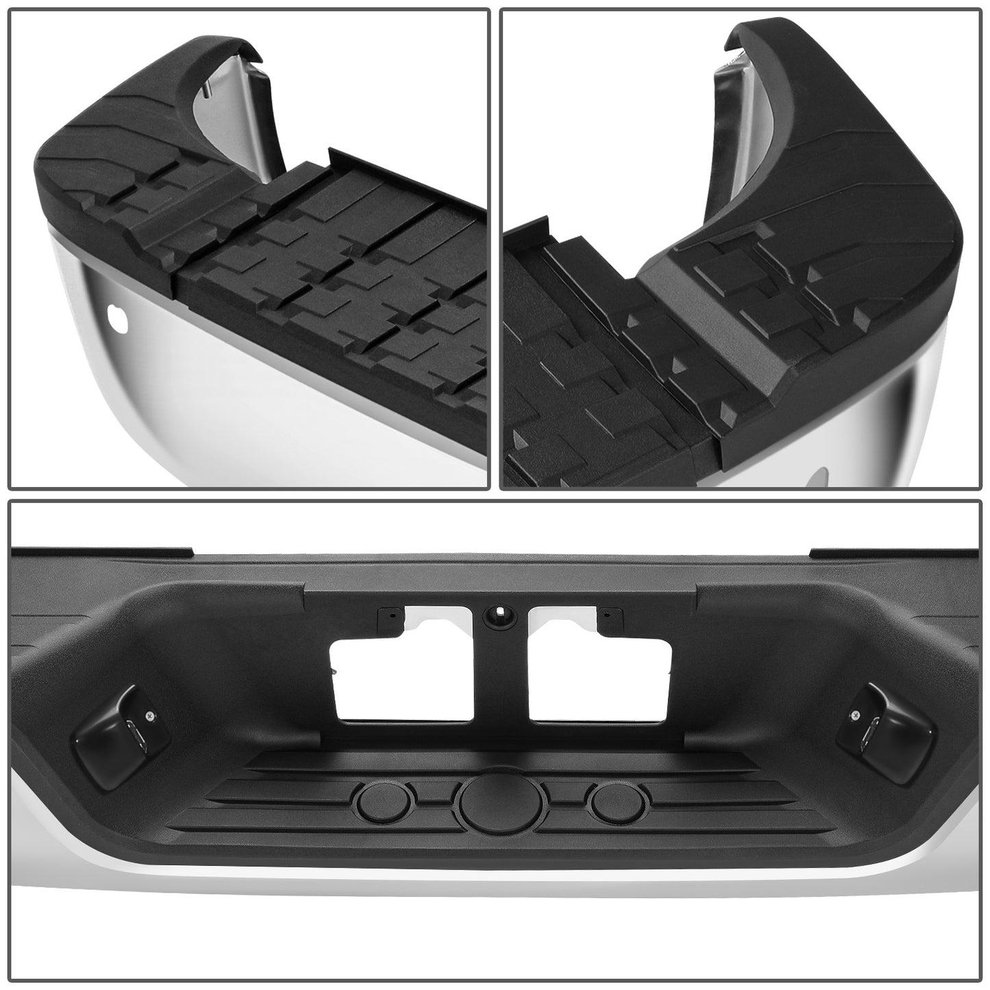 BURRERA TRASERA TOYOTA TUNDRA 2007-2013 - FITS MODELS WITH PARKING ASSIST - WITHOUT ROCK WARRIOR PACKAGE - CHROME