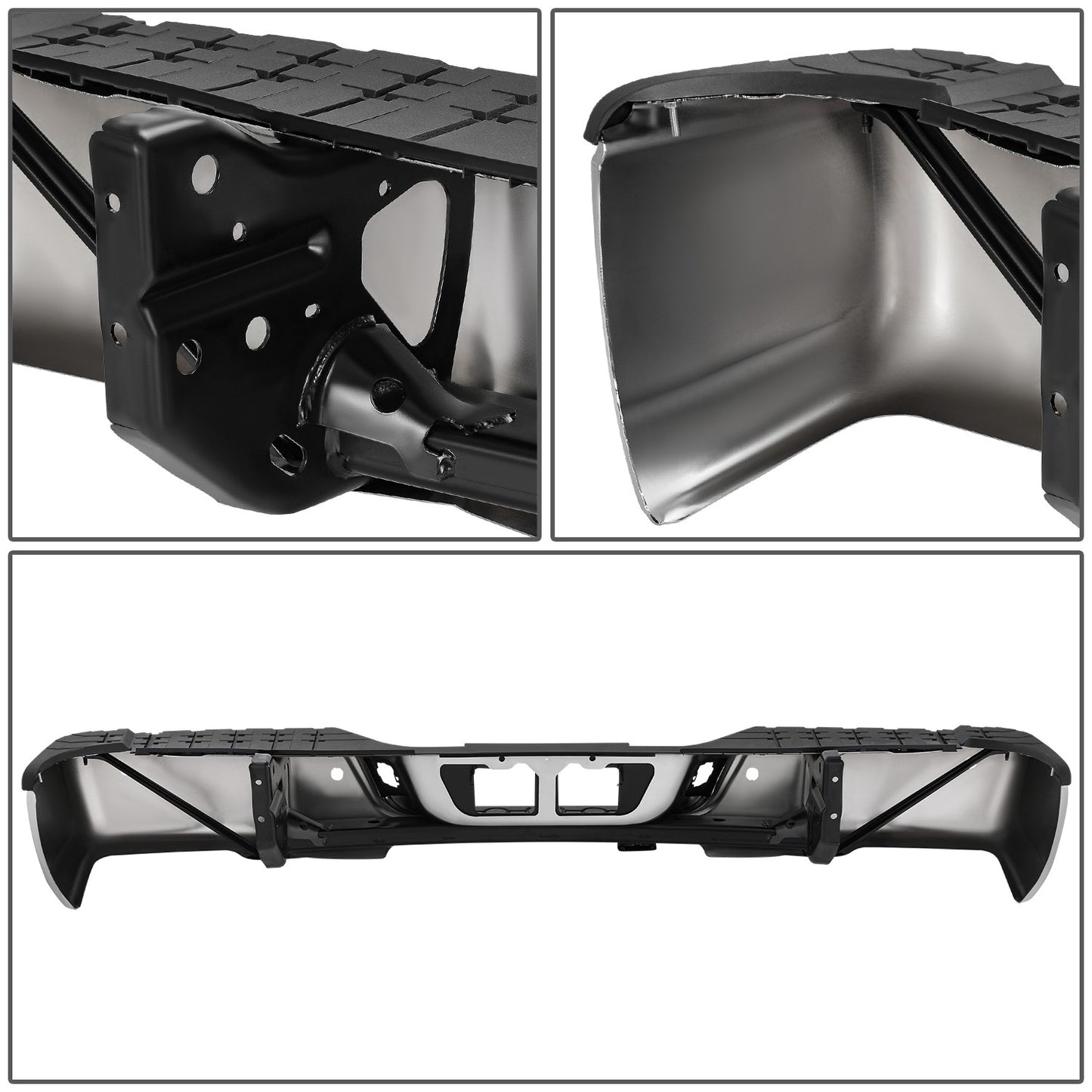 BURRERA TRASERA TOYOTA TUNDRA 2007-2013 - FITS MODELS WITH PARKING ASSIST - WITHOUT ROCK WARRIOR PACKAGE - CHROME