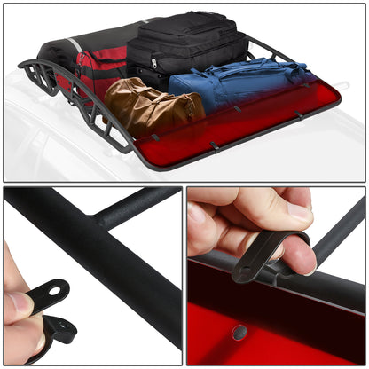 PORTAEQUIPAJE ROOF CARGO BASKET - FITS VEHICLES WITH FLAT CROSSBARS WITH 19-1/4" OR 29" SPACING (FRONT TO BACK) - 55'' W X 40'' L X 5" H - RED