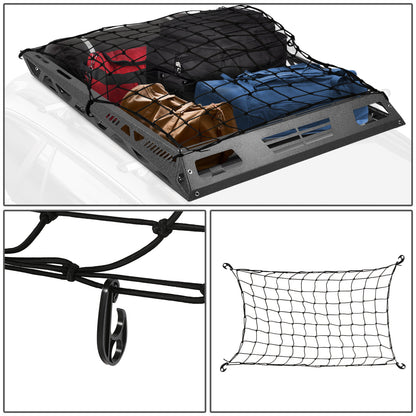 PORTAEQUIPAJE ROOF CARGO BASKET - FITS VEHICLES WITH FLAT CROSSBARS WITH 19-1/4" OR 29" SPACING (FRONT TO BACK) - 47'' W X 36'' L X 5" H - BLACK