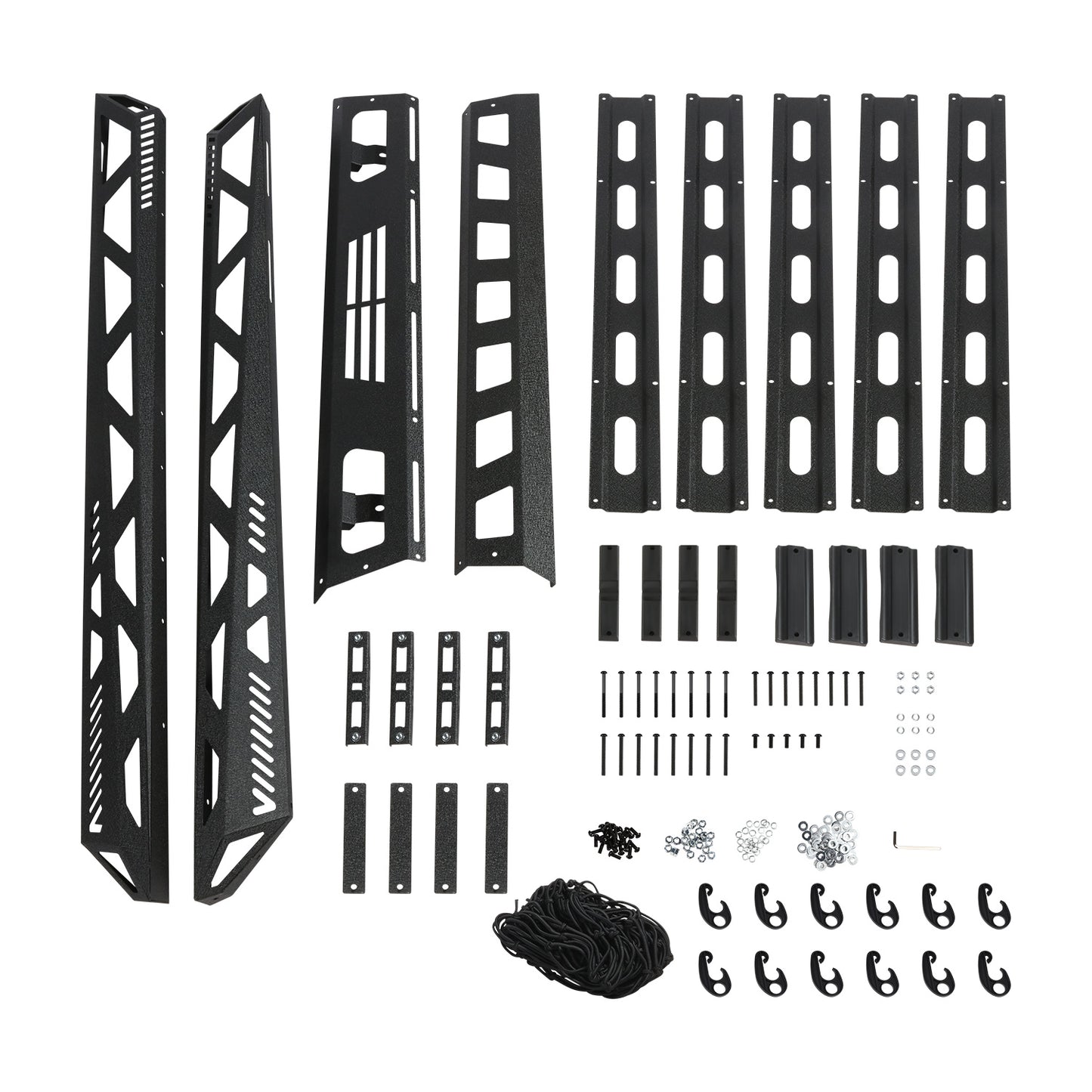 PORTAEQUIPAJE ROOF CARGO BASKET - FITS VEHICLES WITH FLAT CROSSBARS WITH 19-1/4" OR 29" SPACING (FRONT TO BACK) - 47'' W X 36'' L X 5" H - BLACK