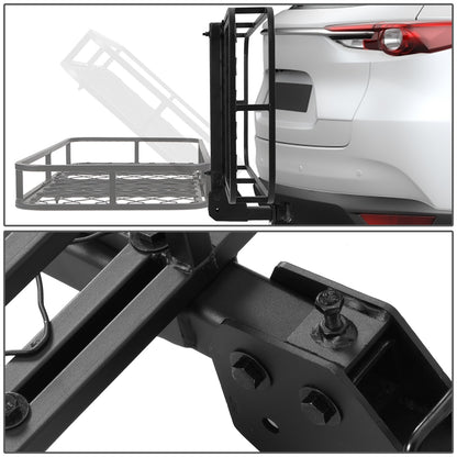 PORTAEQUIPAJE CARGO CARRIERS - UNIVERSAL - FITS VEHICLES WITH 2" TOW RECEIVER - OVERALL DIMENSIONS: 48" WIDE X 25.5" X 6" H - CARBON STEEL - POWDERCOATED BLACK