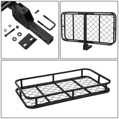 PORTAEQUIPAJE CARGO CARRIERS - UNIVERSAL - FITS VEHICLES WITH 2" TOW RECEIVER - OVERALL DIMENSIONS: 48" WIDE X 25.5" X 6" H - CARBON STEEL - POWDERCOATED BLACK