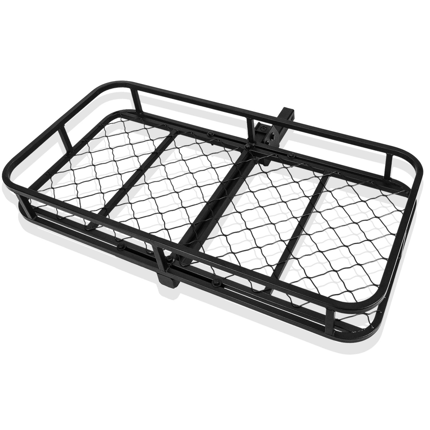 PORTAEQUIPAJE CARGO CARRIERS - UNIVERSAL - FITS VEHICLES WITH 2" TOW RECEIVER - OVERALL DIMENSIONS: 48" WIDE X 25.5" X 6" H - CARBON STEEL - POWDERCOATED BLACK