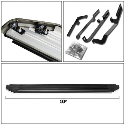 ESTRIBOS ALUMINUM - 6" - 13-17 HYUNDAI SANTA FE - DOES NOT FIT XL MODELS - METALLIC / BLACK