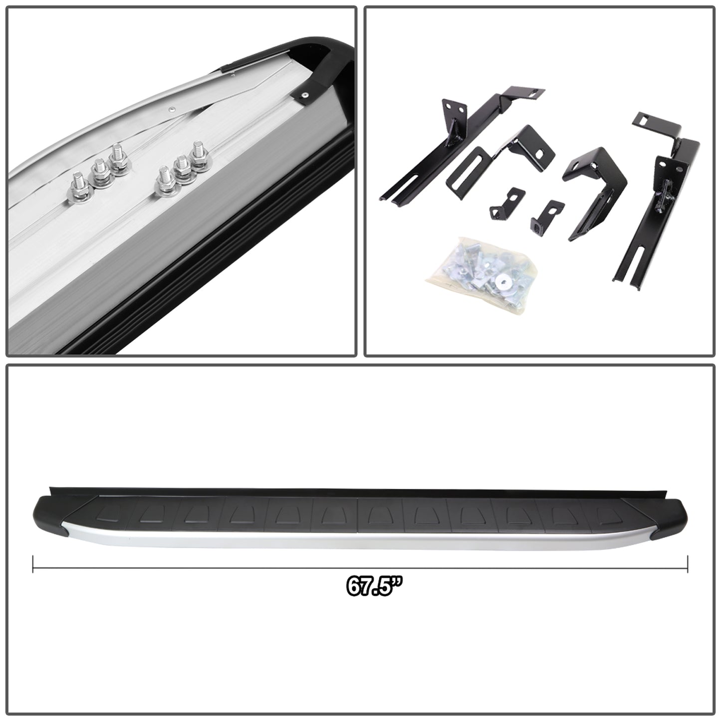 ESTRIBOS ALUMINUM - 5.75" - 06-12 TOYOTA RAV4 - METALLIC / BLACK