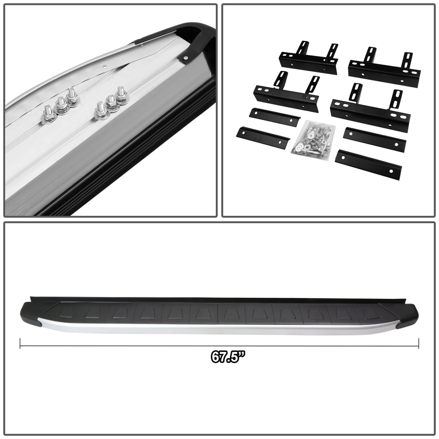 ESTRIBOS ALUMINUM - 5.75" - 09-14 NISSAN MURANO - METALLIC / BLACK