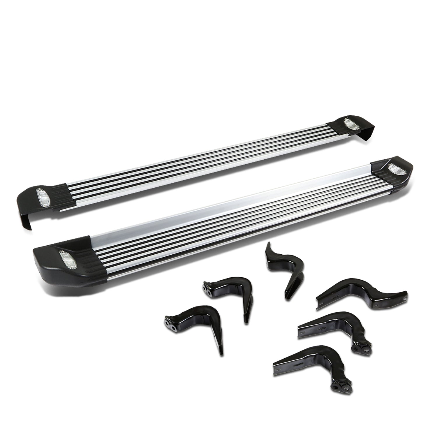 ESTRIBOS ALUMINUM - 07-14 TOYOTA FJ CRUISER - W/ LIGHTS - BLACK
