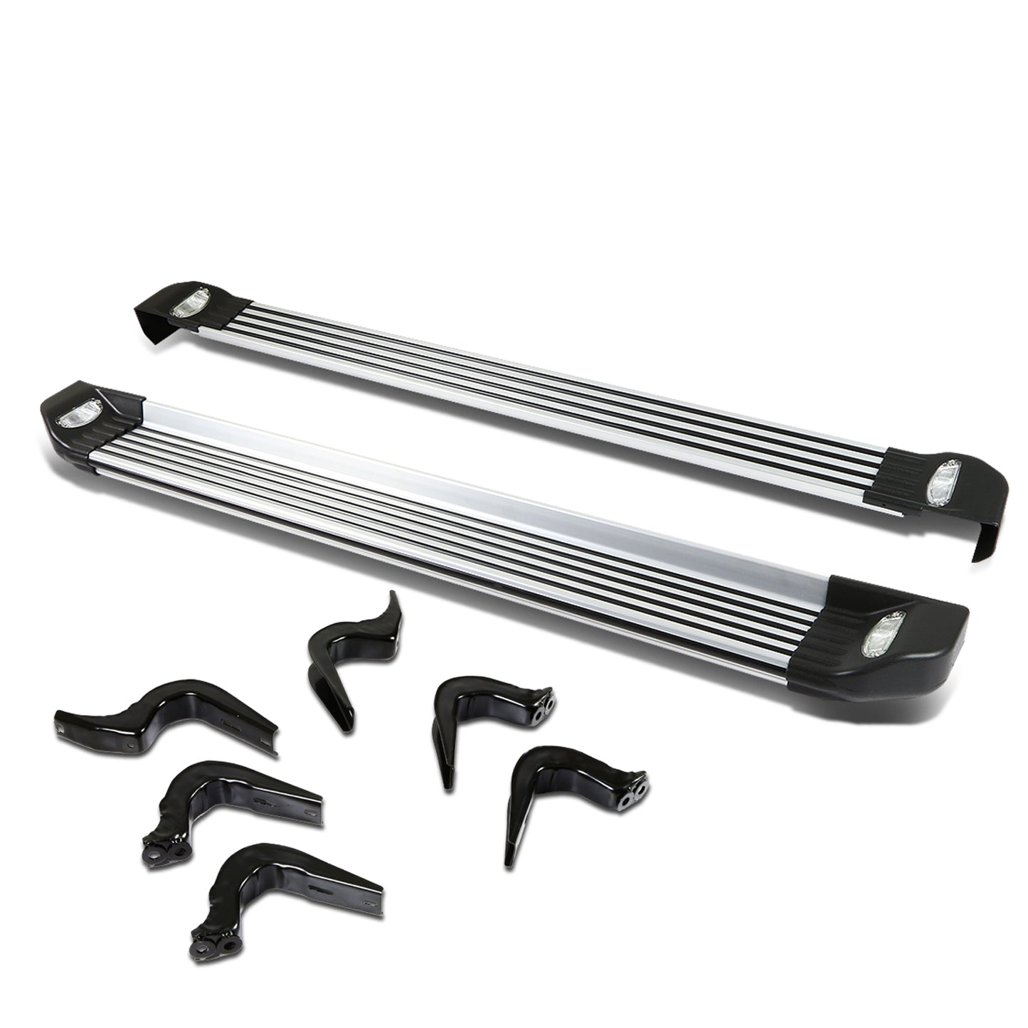 ESTRIBOS ALUMINUM - 07-14 TOYOTA FJ CRUISER - W/ LIGHTS - BLACK
