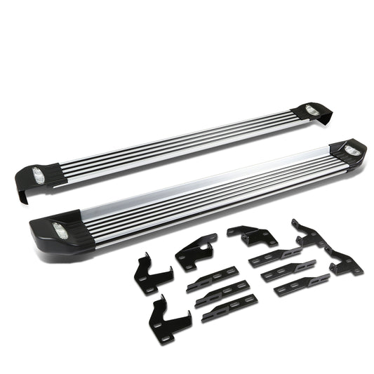 ESTRIBOS ALUMINUM - 5.25" - 09-15 HONDA PILOT - W/ LIGHTS - METALLIC / BLACK