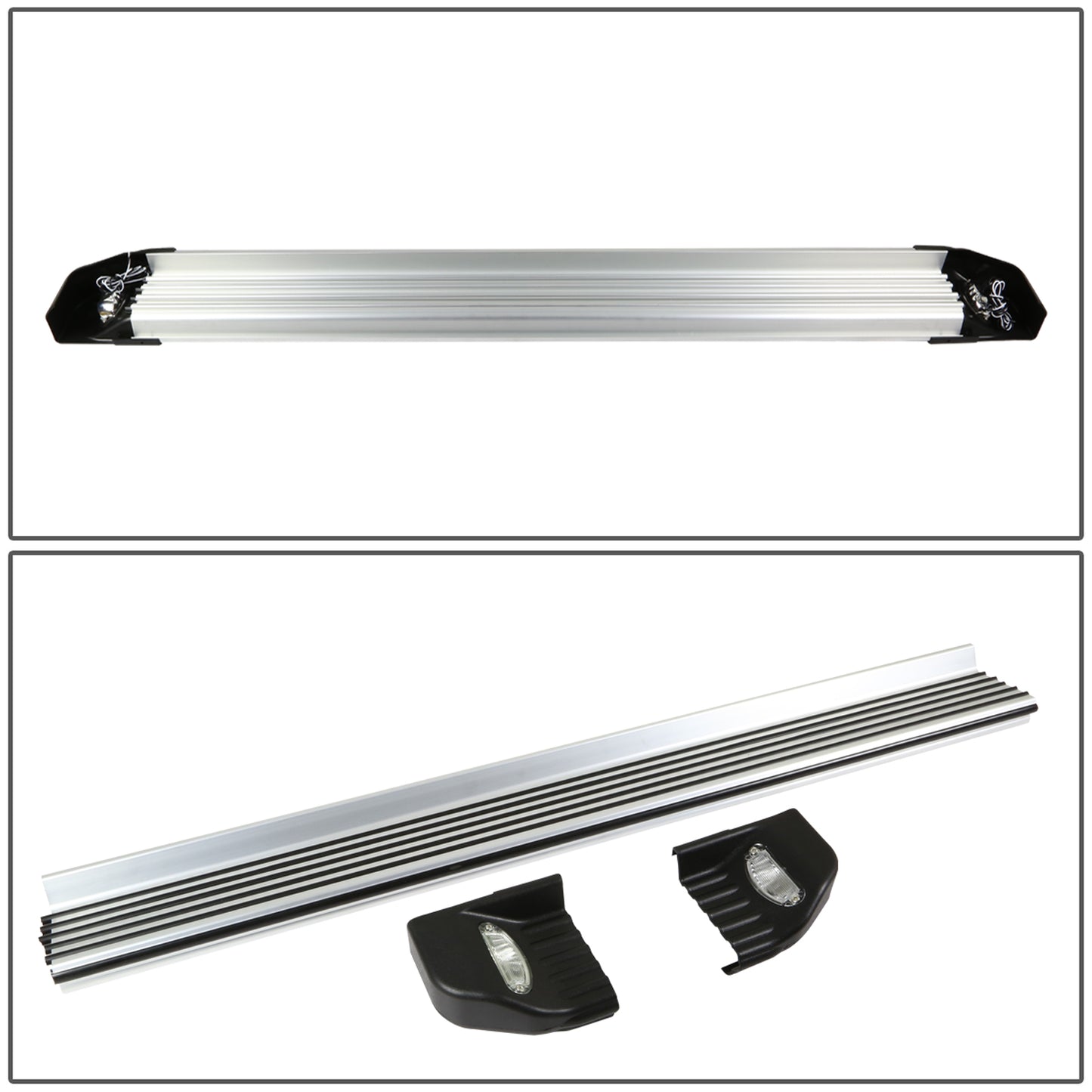 ESTRIBOS ALUMINUM - 07-16 TOYOTA TUNDRA - W/ LIGHTS - FITS SHORT BED MODELS ONLY - BLACK