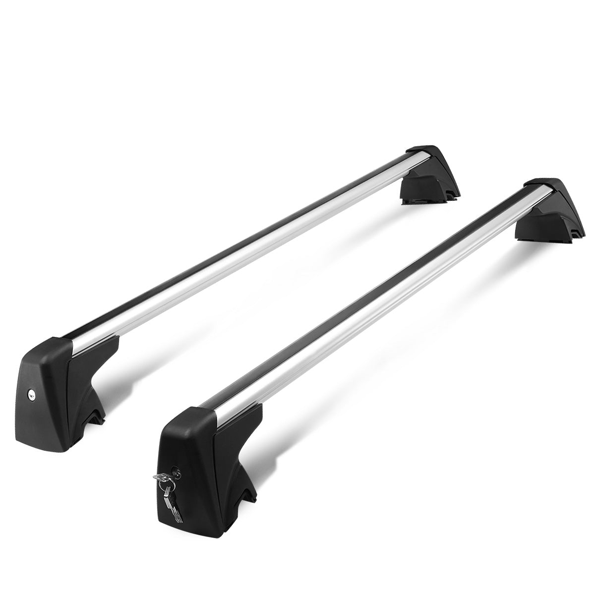 PORTAEQUIPAJE ROOF RACK CROSS BARS - 09-15 BMW X1 - MOUNTS ONTO OEM ROOF RAILS ONLY - W/ LOCK+KEY - BLACK / SILVER