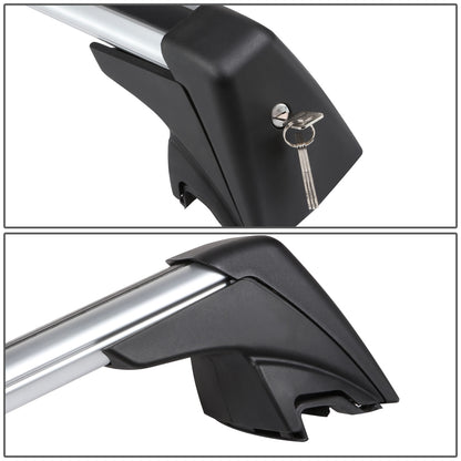 PORTAEQUIPAJE ROOF RACK CROSS BARS - 09-15 BMW X1 - MOUNTS ONTO OEM ROOF RAILS ONLY - W/ LOCK+KEY - BLACK / SILVER
