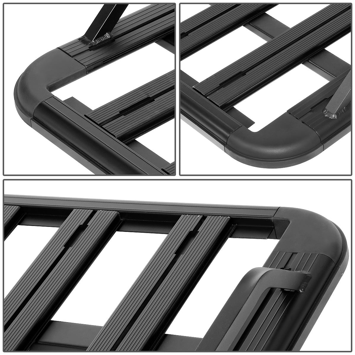 PORTAEQUIPAJE ROOF RACK CARGO BASKET - 60"L X 40"W X 6"H - ALUMINUM - BLACK
