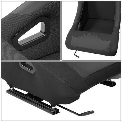ASIENTOS RACING PINEAPPLE FABRIC + PVC PATCHES*MAIN IN BLUE + PATCHES BLACK (YOU CAN CHANGE THE COLOR)*STEEL SEAT FRAME & MEMORY FOAM*BLACK SAFETY BELT HOLES*WITH SINGLE SLIDER