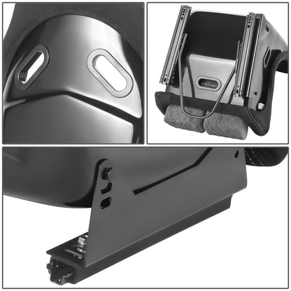 ASIENTOS RACING SUEDE*ALL IN BLACK + ORANGE STITCHING (YOU CAN CHANGE THE COLOR)*FIBERGLASS & MEMORY FOAM*BLACK SAFETY BELT HOLES*WITH DOUBLE SLIDER