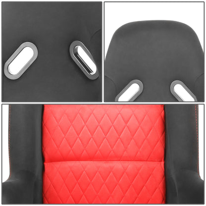 ASIENTOS RACING SUEDE*ALL IN BLACK + ORANGE STITCHING (YOU CAN CHANGE THE COLOR)*FIBERGLASS & MEMORY FOAM*BLACK SAFETY BELT HOLES*WITH DOUBLE SLIDER