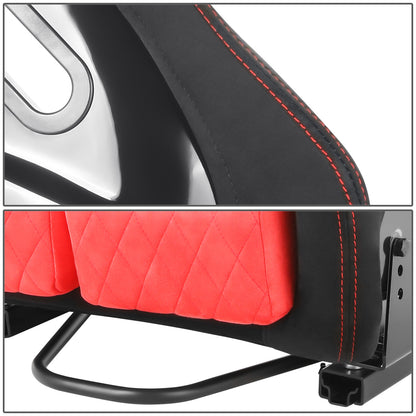 ASIENTOS RACING SUEDE*ALL IN BLACK + ORANGE STITCHING (YOU CAN CHANGE THE COLOR)*FIBERGLASS & MEMORY FOAM*BLACK SAFETY BELT HOLES*WITH DOUBLE SLIDER