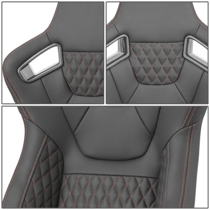 ASIENTOS RACING BLACK PVC - VEHICLE WITH AFTERMARKET BOTTOM MOUNT SEAT BRACKETS