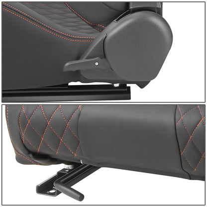 ASIENTOS RACING BLACK PVC - VEHICLE WITH AFTERMARKET BOTTOM MOUNT SEAT BRACKETS