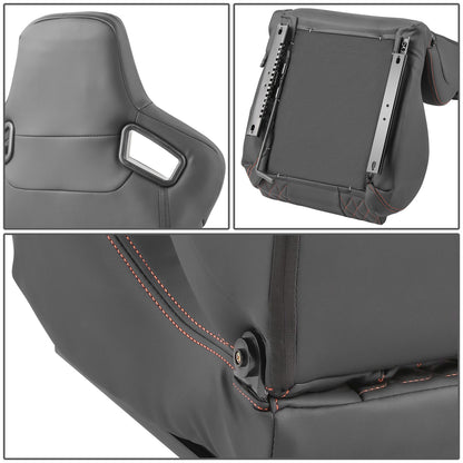 ASIENTOS RACING BLACK PVC - VEHICLE WITH AFTERMARKET BOTTOM MOUNT SEAT BRACKETS