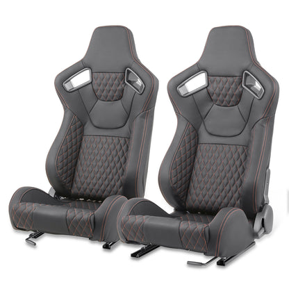ASIENTOS RACING BLACK PVC - VEHICLE WITH AFTERMARKET BOTTOM MOUNT SEAT BRACKETS