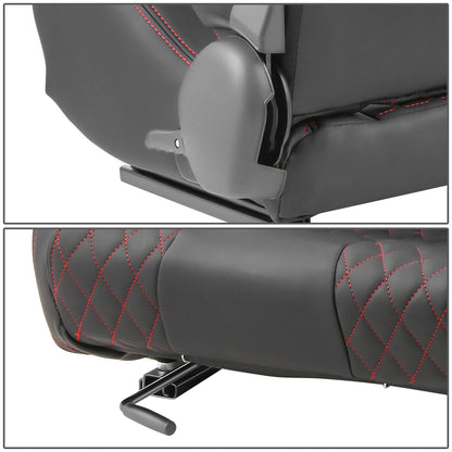 ASIENTOS RACING BLACK PVC - VEHICLE WITH AFTERMARKET BOTTOM MOUNT SEAT BRACKETS