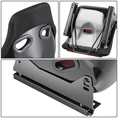 ASIENTOS RACING FABRIC*BLACK & BLUE (YOU CAN CHANGE THE COLOR)*FIBERGLASS & MEMORY FOAM*BLACK SAFETY BELT HOLES*WITH DOUBLE SLIDER