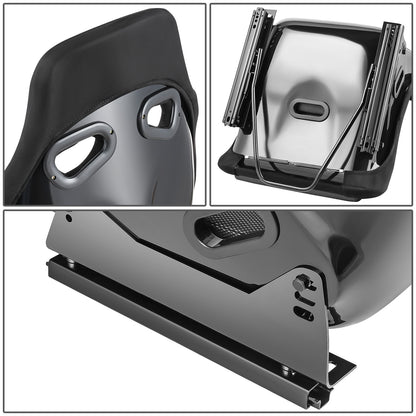 ASIENTOS RACING FABRIC*BLACK & BLUE (YOU CAN CHANGE THE COLOR)*FIBERGLASS & MEMORY FOAM*BLACK SAFETY BELT HOLES*WITH DOUBLE SLIDER