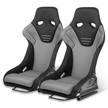 ASIENTOS RACING FABRIC*BLACK & BLUE (YOU CAN CHANGE THE COLOR)*FIBERGLASS & MEMORY FOAM*BLACK SAFETY BELT HOLES*WITH DOUBLE SLIDER