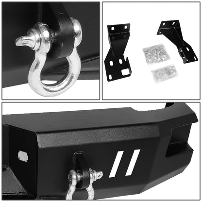 DEFENSA TRASERA OFF ROAD 07-13 CHEVY SILVERADO 1500, GMC SIERRA 1500 - W/ D-RING SHACKLES - FITS MODELS WITHOUT REAR SENSORS - BLACK