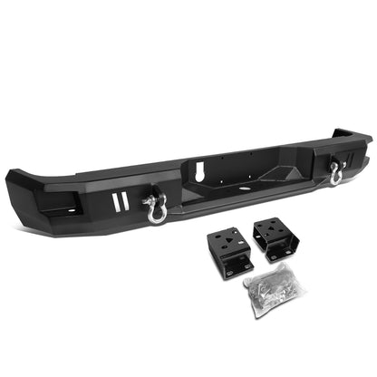 DEFENSA TRASERA OFF ROAD 09-18 DODGE RAM 1500 / 10-18 DODGE RAM 2500, 3500 - W/ D-RING SHACKLES - FITS MODELS WITHOUT REAR SENSORS - BLACK