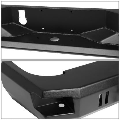 DEFENSA TRASERA OFF ROAD 09-18 DODGE RAM 1500 / 10-18 DODGE RAM 2500, 3500 - W/ D-RING SHACKLES - FITS MODELS WITHOUT REAR SENSORS - BLACK