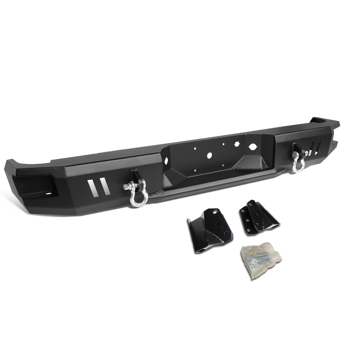 DEFENSA TRASERA OFF ROAD 09-14 FORD F-150 - W/ D-RING SHACKLES - FITS MODELS WITHOUT REAR SENSORS - BLACK